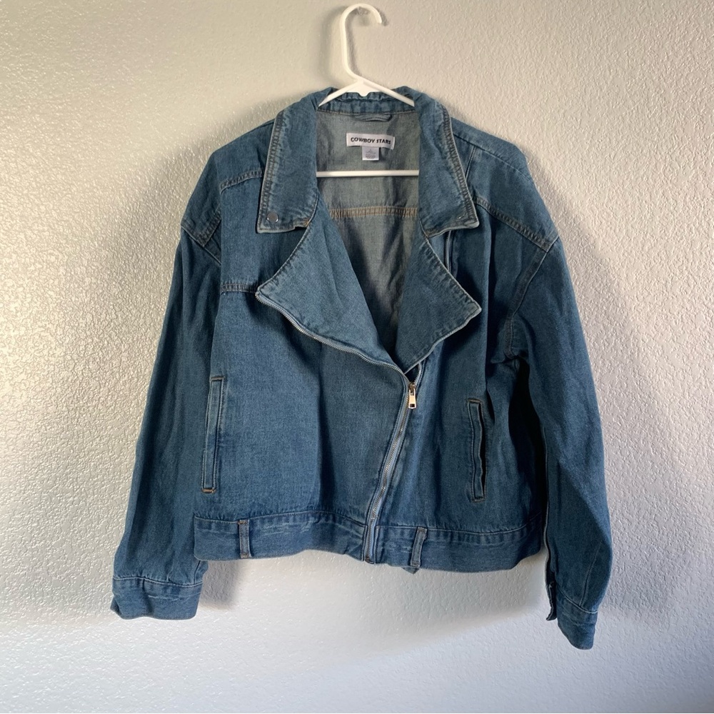 Cowboy Stars Denim Zip Up Jacket